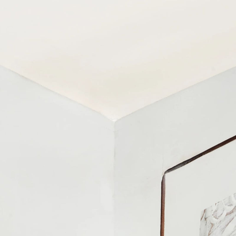 vidaXL fehér tömör akácfa tálalószekrény 55x30x90 cm