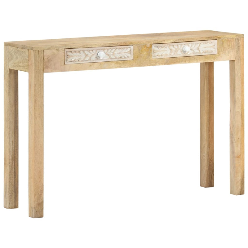 vidaXL tömör fehérített mangófa konzolasztal 110 x 30 x 75 cm