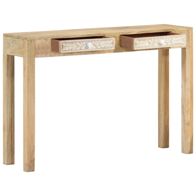 vidaXL tömör fehérített mangófa konzolasztal 110 x 30 x 75 cm