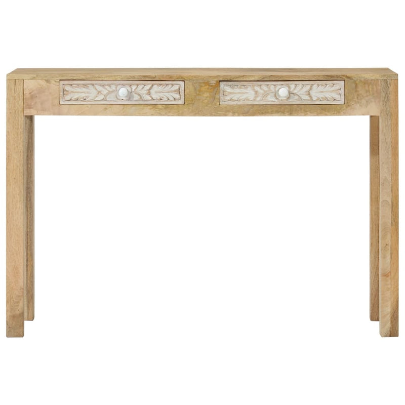 vidaXL tömör fehérített mangófa konzolasztal 110 x 30 x 75 cm