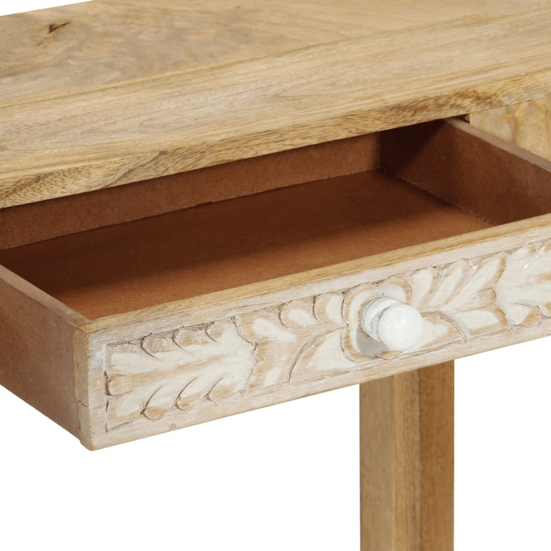 vidaXL tömör fehérített mangófa konzolasztal 110 x 30 x 75 cm