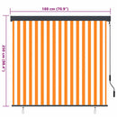 vidaXL Roletta Fehér és Narancssárga 180 x 250 cm Szövet és Alumínium