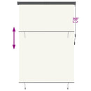 vidaXL Roletta Krémszínű 180 x 250 cm Szövet és Alumínium
