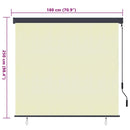 vidaXL Roletta Krémszínű 180 x 250 cm Szövet és Alumínium