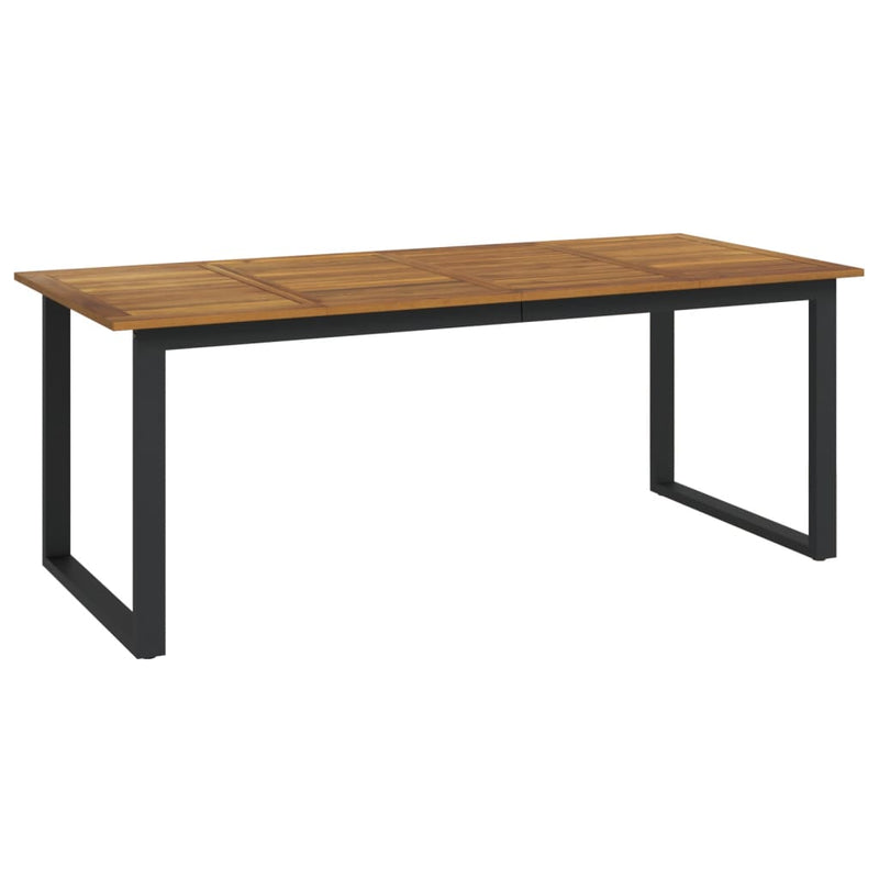 vidaXL tömör akácfa kerti asztal U-alakú lábakkal 200 x 90 x 75 cm