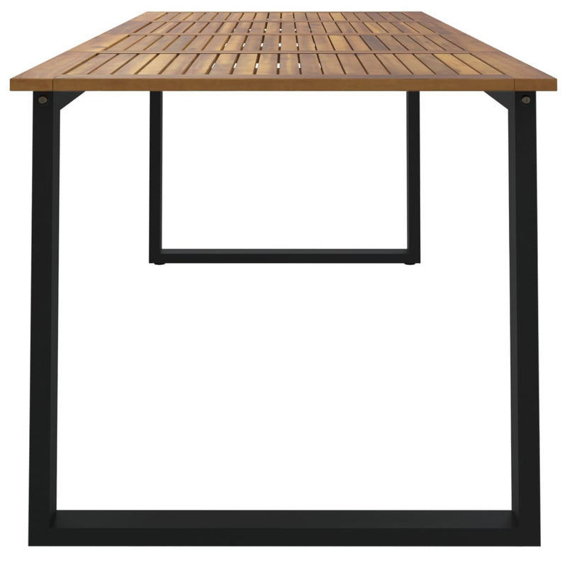 vidaXL tömör akácfa kerti asztal U-alakú lábakkal 200 x 90 x 75 cm