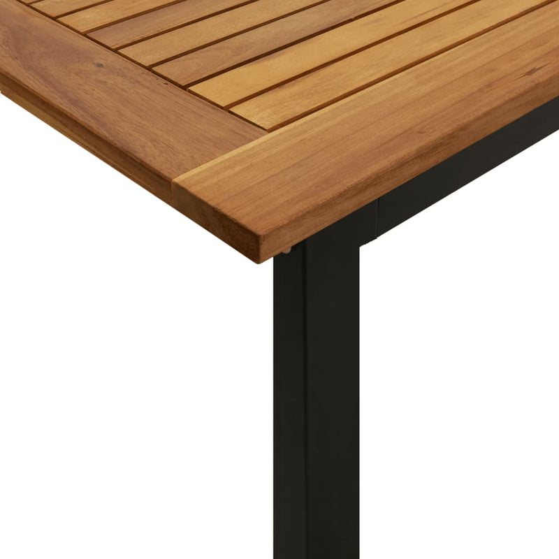 vidaXL tömör akácfa kerti asztal U-alakú lábakkal 200 x 90 x 75 cm