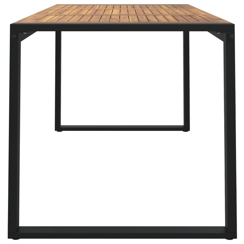 vidaXL tömör akácfa kerti asztal U-alakú lábakkal 140 x 80 x 75 cm