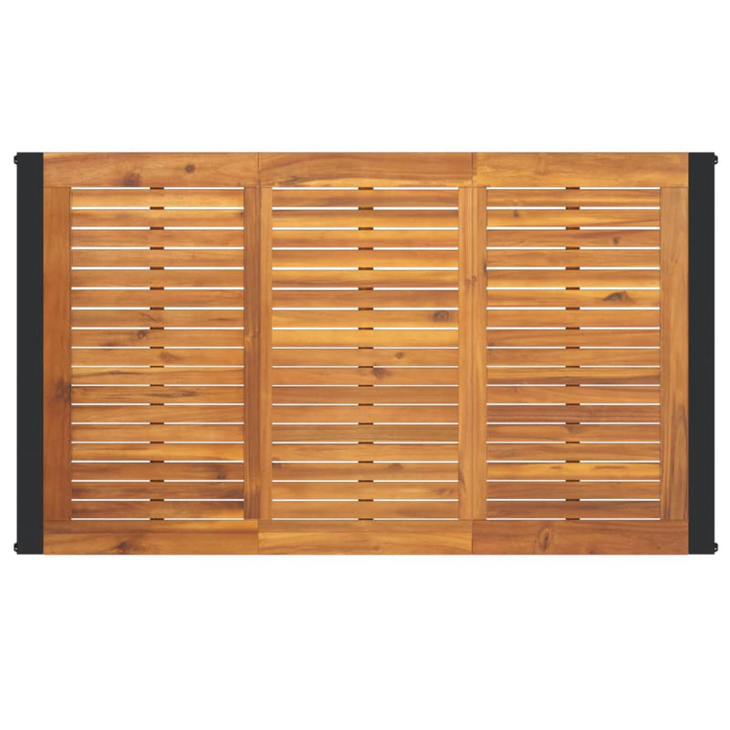 vidaXL tömör akácfa kerti asztal U-alakú lábakkal 140 x 80 x 75 cm