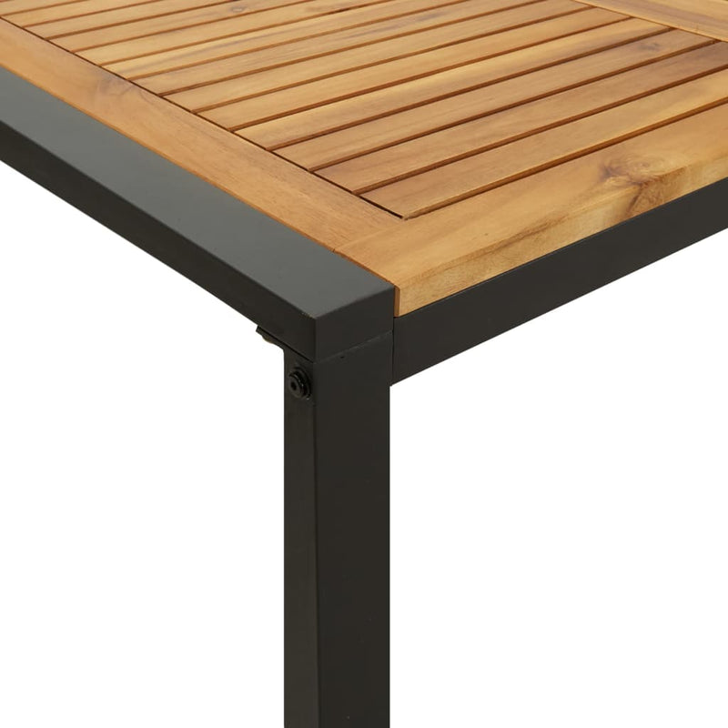 vidaXL tömör akácfa kerti asztal U-alakú lábakkal 140 x 80 x 75 cm