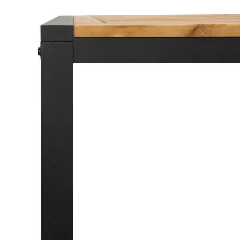 vidaXL tömör akácfa kerti asztal U-alakú lábakkal 140 x 80 x 75 cm