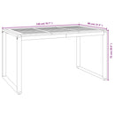 vidaXL tömör akácfa kerti asztal U-alakú lábakkal 140 x 80 x 75 cm