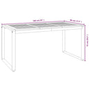 vidaXL tömör akácfa kerti asztal U-alakú lábakkal 160 x 80 x 75 cm