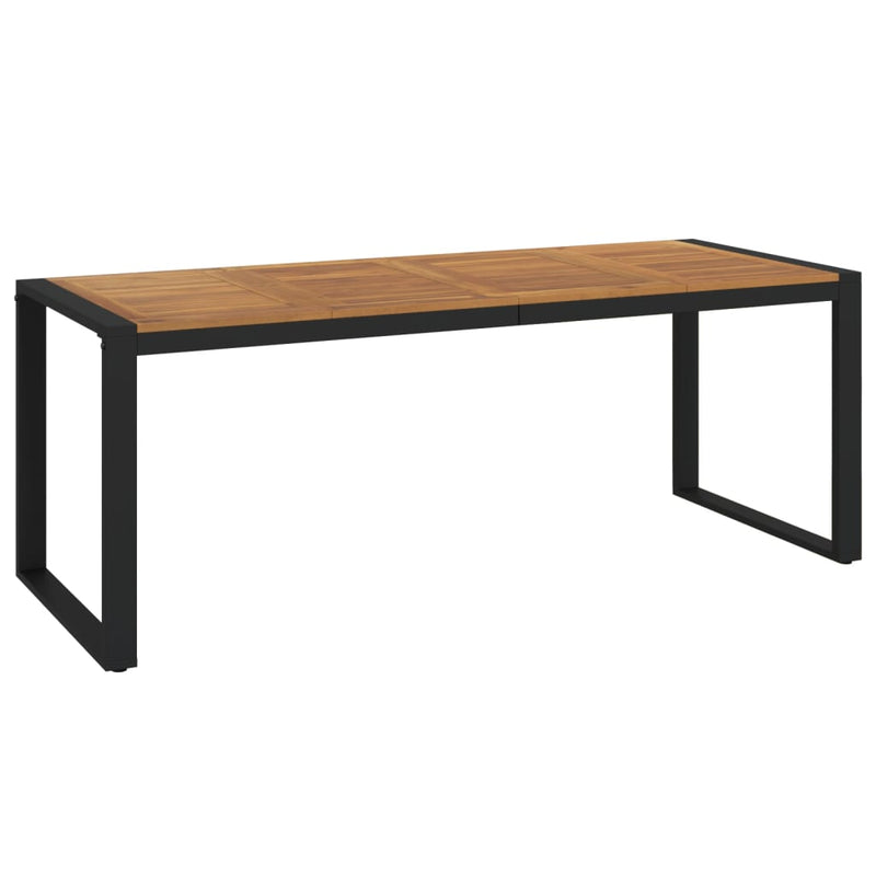 vidaXL tömör akácfa kerti asztal U-alakú lábakkal 200 x 90 x 75 cm