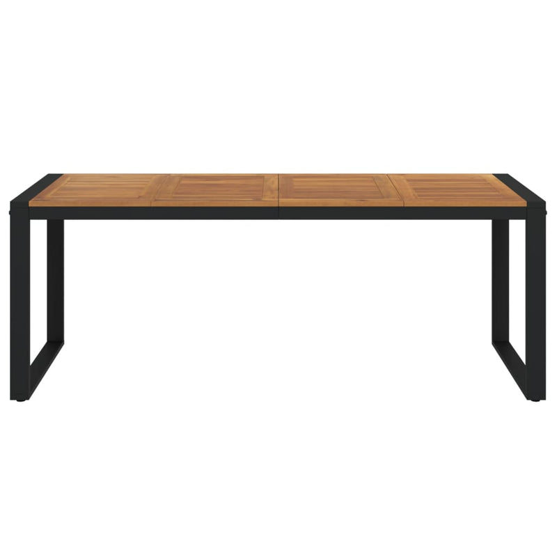 vidaXL tömör akácfa kerti asztal U-alakú lábakkal 200 x 90 x 75 cm