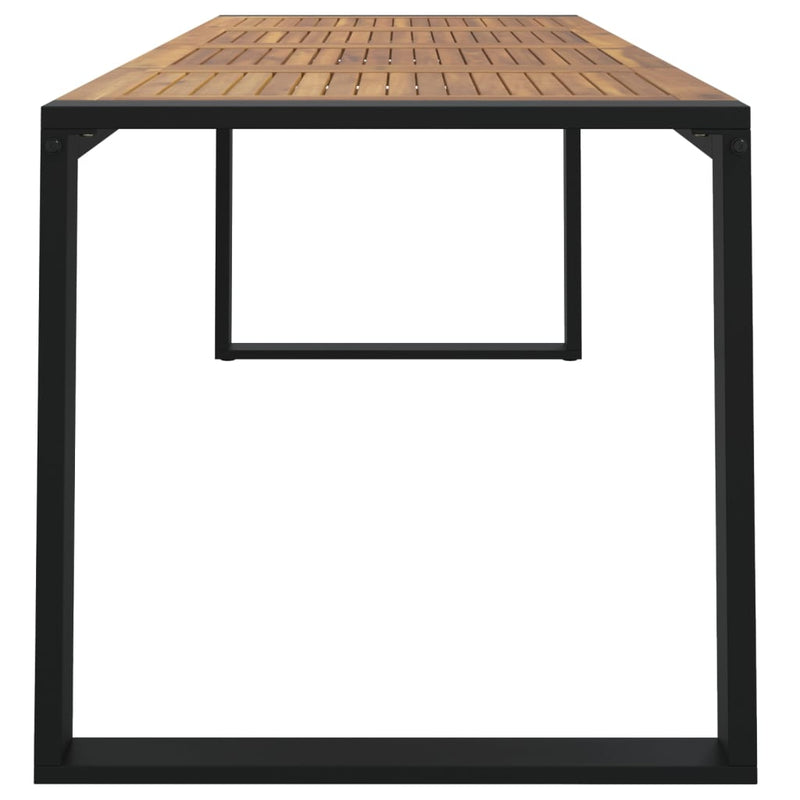 vidaXL tömör akácfa kerti asztal U-alakú lábakkal 200 x 90 x 75 cm
