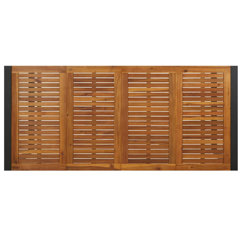 vidaXL tömör akácfa kerti asztal U-alakú lábakkal 200 x 90 x 75 cm