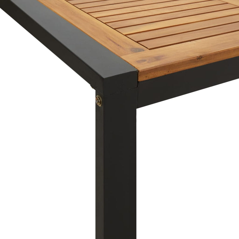 vidaXL tömör akácfa kerti asztal U-alakú lábakkal 200 x 90 x 75 cm