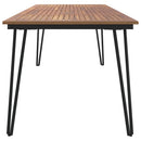 vidaXL tömör akácfa kerti asztal hajtűlábakkal 200 x 90 x 75 cm