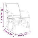 vidaXL 2 db fekete textilén és acél kerti sikló szék 61 x 76 x 87 cm