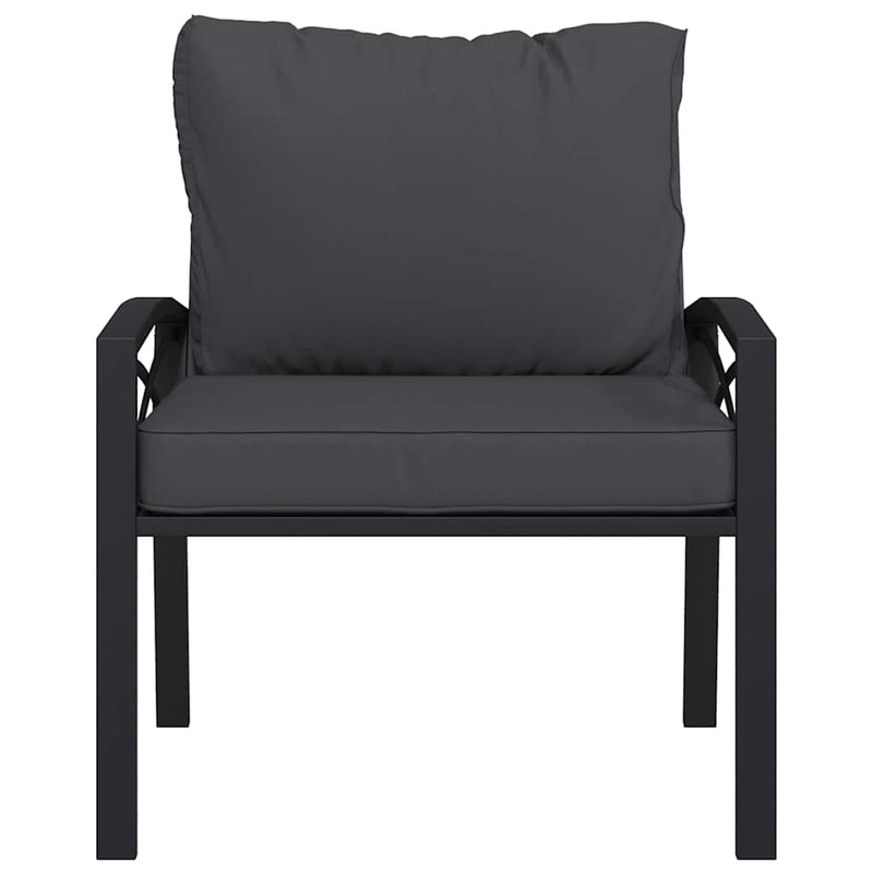 vidaXL 2 db acél kerti szék szürke párnákkal 68 x 76 x 79 cm