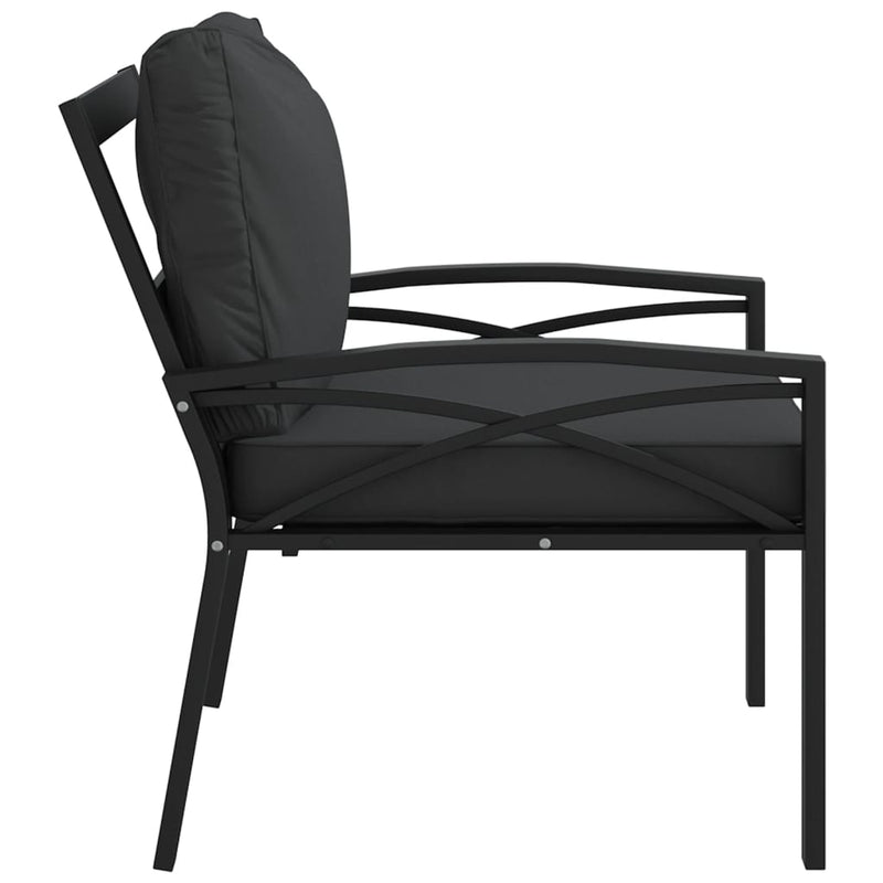 vidaXL 2 db acél kerti szék szürke párnákkal 68 x 76 x 79 cm