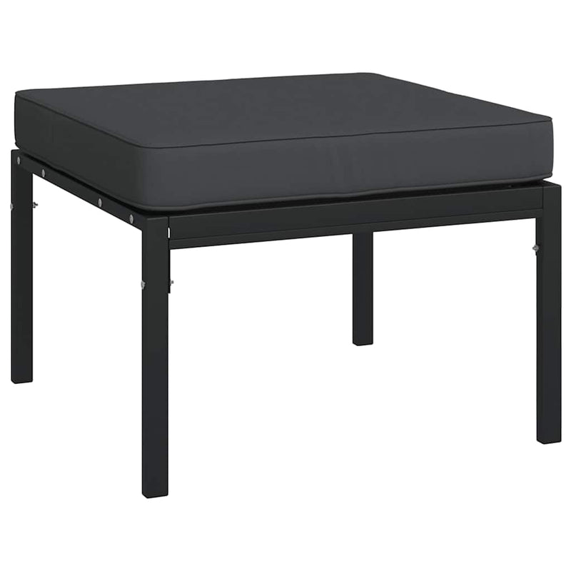 vidaXL 2 db acél kerti lábtartó szürke párnákkal 60 x 60 x 35 cm