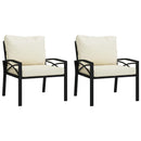vidaXL 2 db acél kerti szék homokszínű párnákkal 68 x 76 x 79 cm