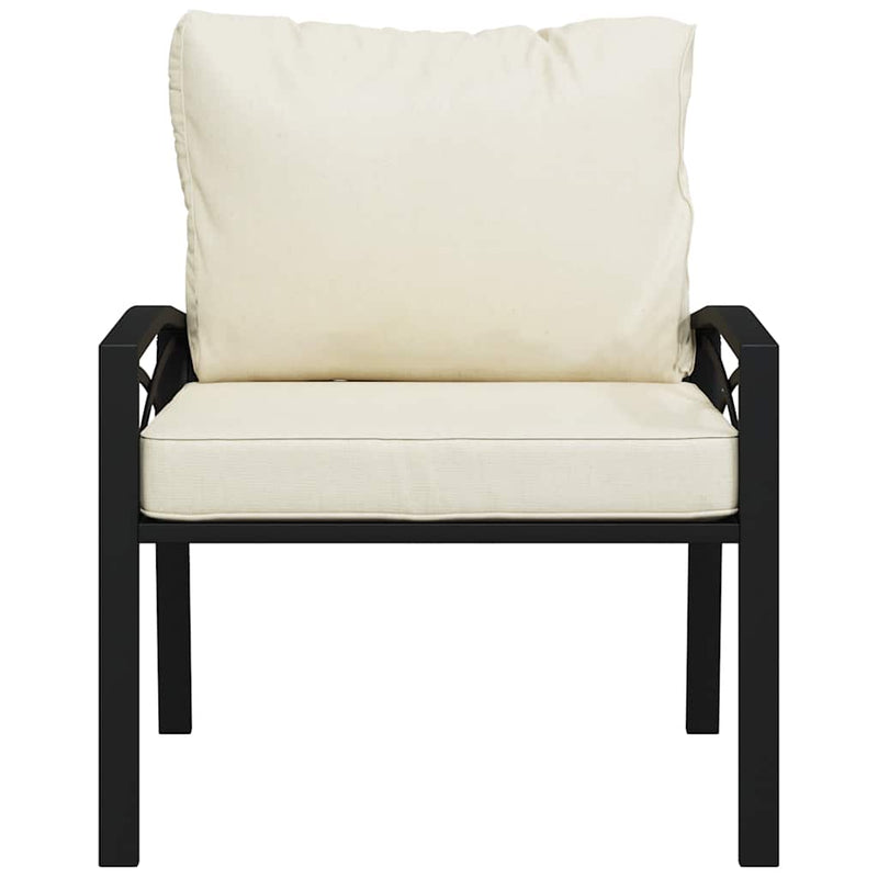 vidaXL 2 db acél kerti szék homokszínű párnákkal 68 x 76 x 79 cm