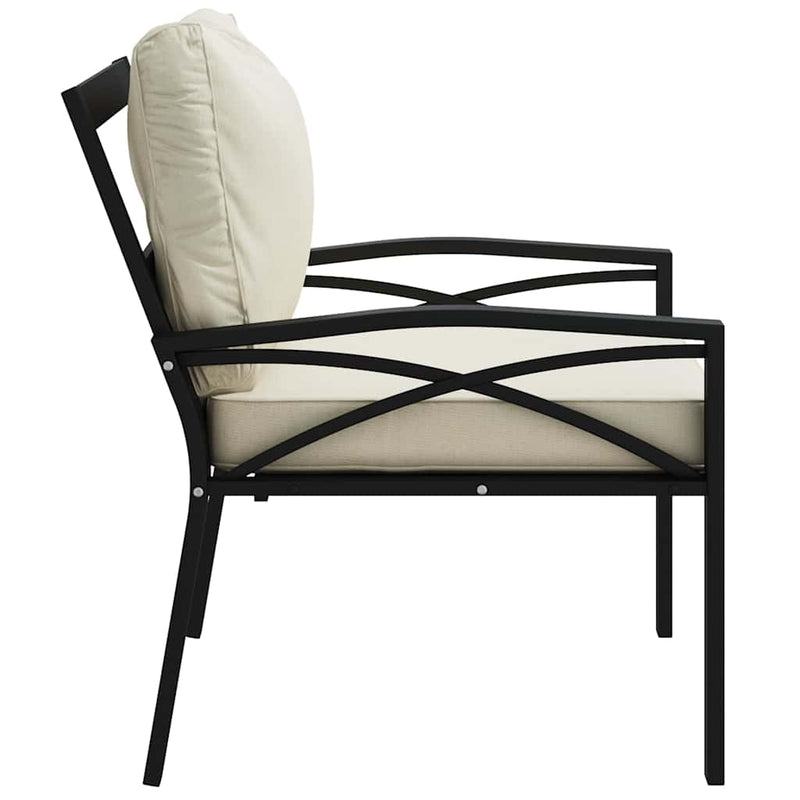 vidaXL 2 db acél kerti szék homokszínű párnákkal 68 x 76 x 79 cm