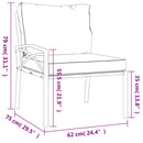 vidaXL 2 db acél kerti szék homokszínű párnákkal 62 x 75 x 79 cm