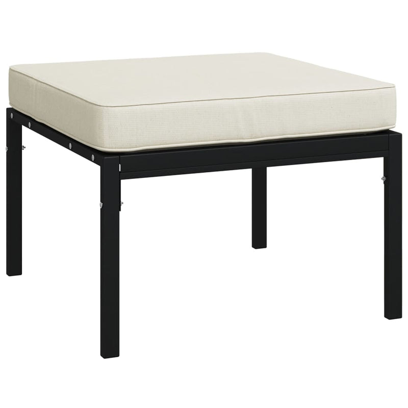 vidaXL 2 db acél kerti lábtartó homokszínű párnával 60 x 60 x 35 cm