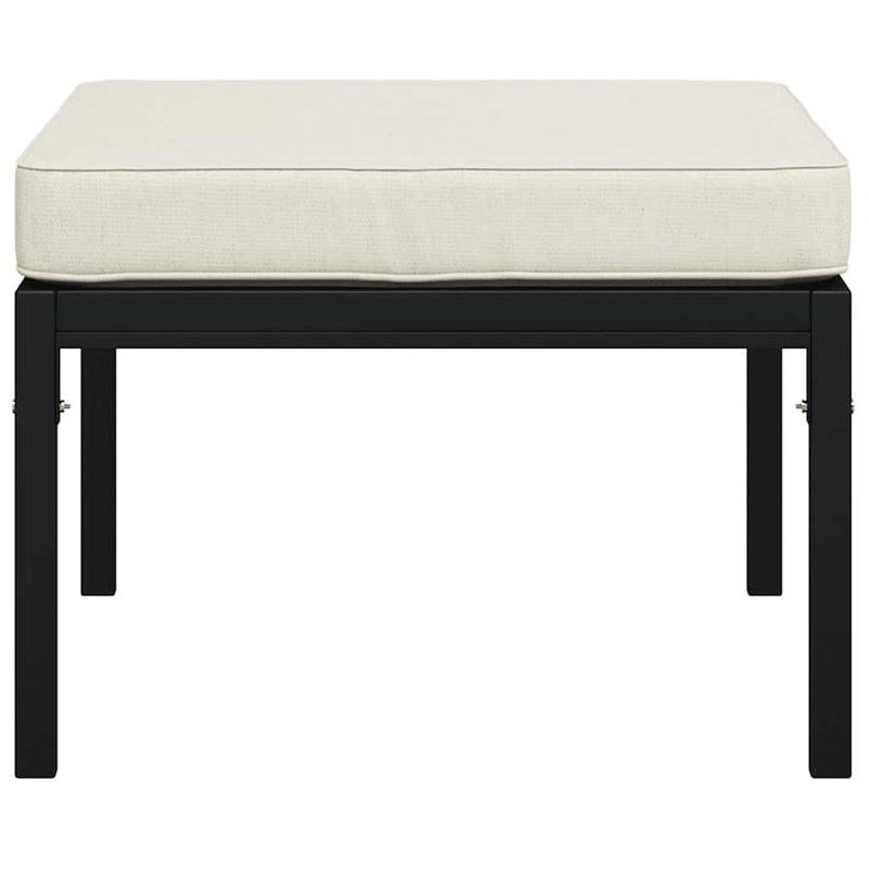 vidaXL 2 db acél kerti lábtartó homokszínű párnával 60 x 60 x 35 cm