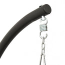 vidaXL sötétszürke oxford szövet és acél kerti hintaszék párnával