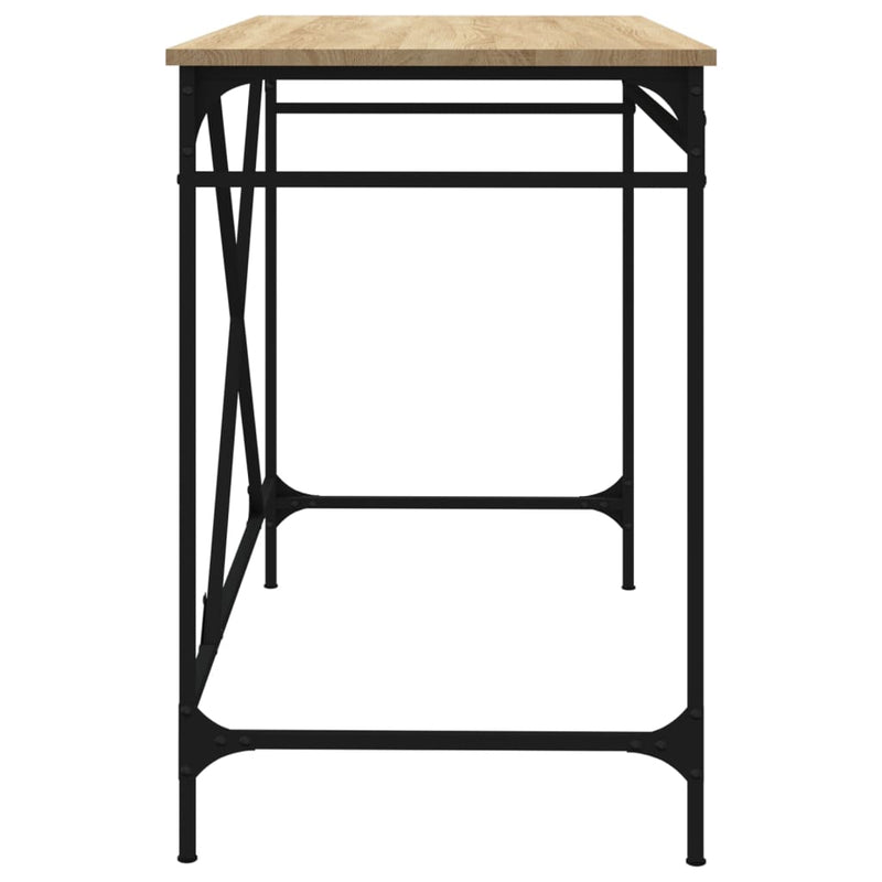 vidaXL sonoma tölgyszínű szerelt fa és vas íróasztal 100x50x75 cm