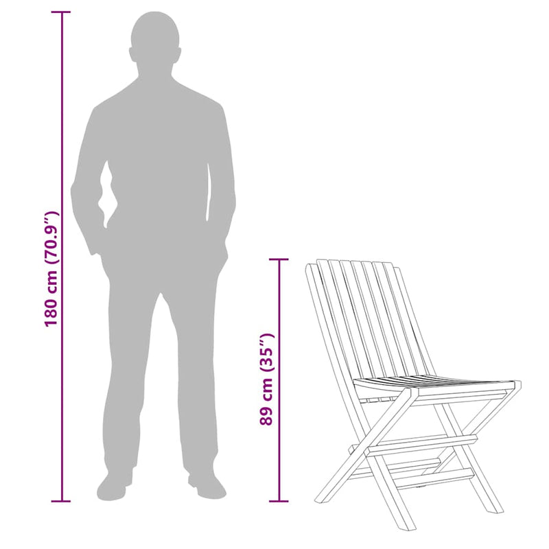vidaXL 8 db tömör tíkfa összecsukható kerti szék 47 x 47 x 89 cm