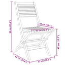 vidaXL 4 db tömör tíkfa összecsukható kerti szék 47 x 62 x 90 cm