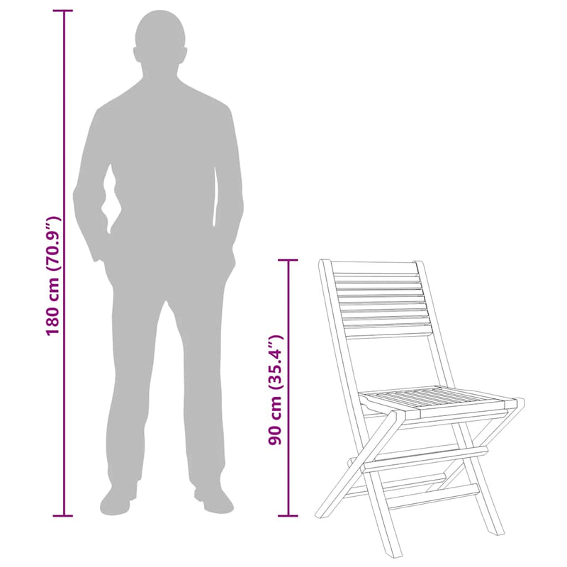 vidaXL 4 db tömör tíkfa összecsukható kerti szék 47 x 62 x 90 cm