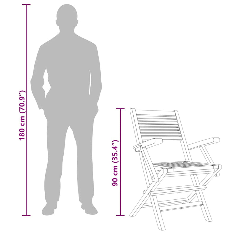 vidaXL 8 db tömör tíkfa összecsukható kerti szék 55 x 62 x 90 cm