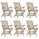 vidaXL 6 db szürke összecsukható tömör tíkfa kerti szék 56x61x89 cm