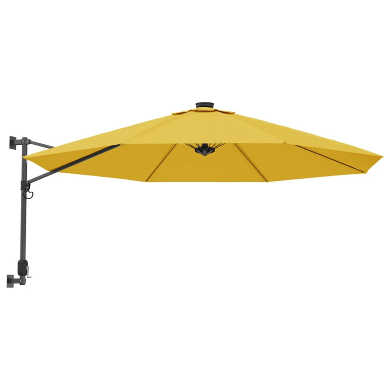 vidaXL sárga LED-es falra szerelhető napernyő 290 cm