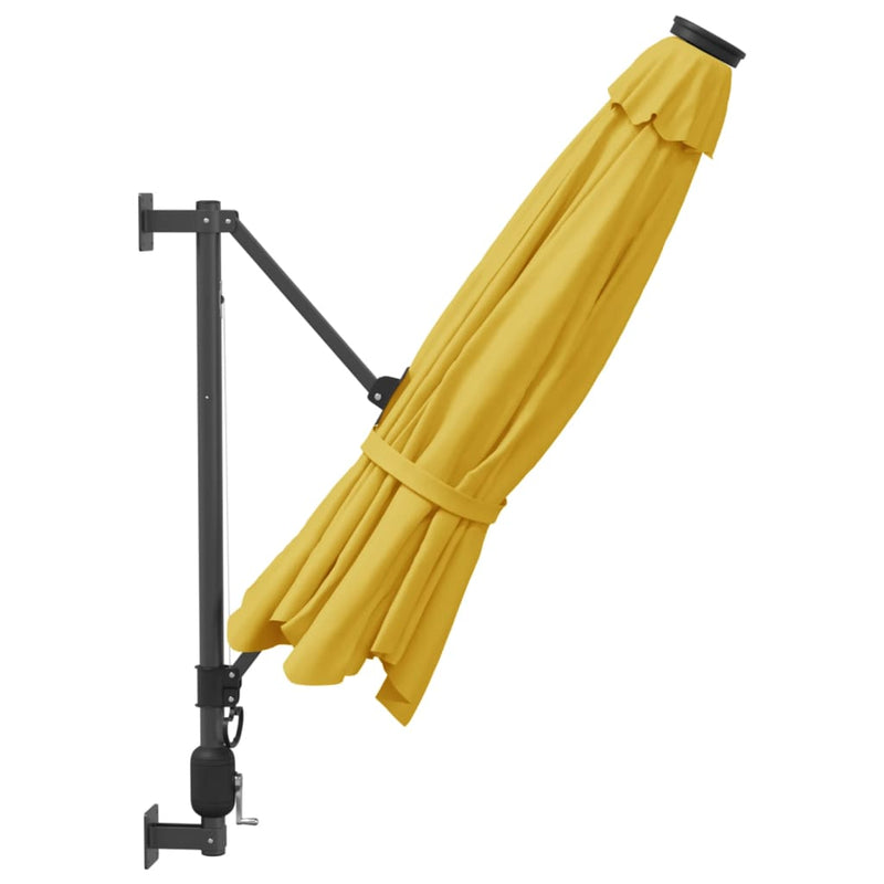 vidaXL sárga LED-es falra szerelhető napernyő 290 cm