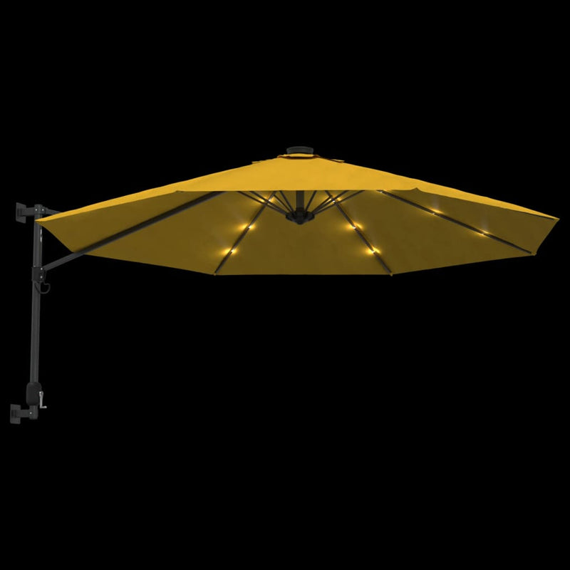 vidaXL sárga LED-es falra szerelhető napernyő 290 cm