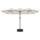 vidaXL homokfehér dupla tetős napernyő LED-ekkel 449x245 cm