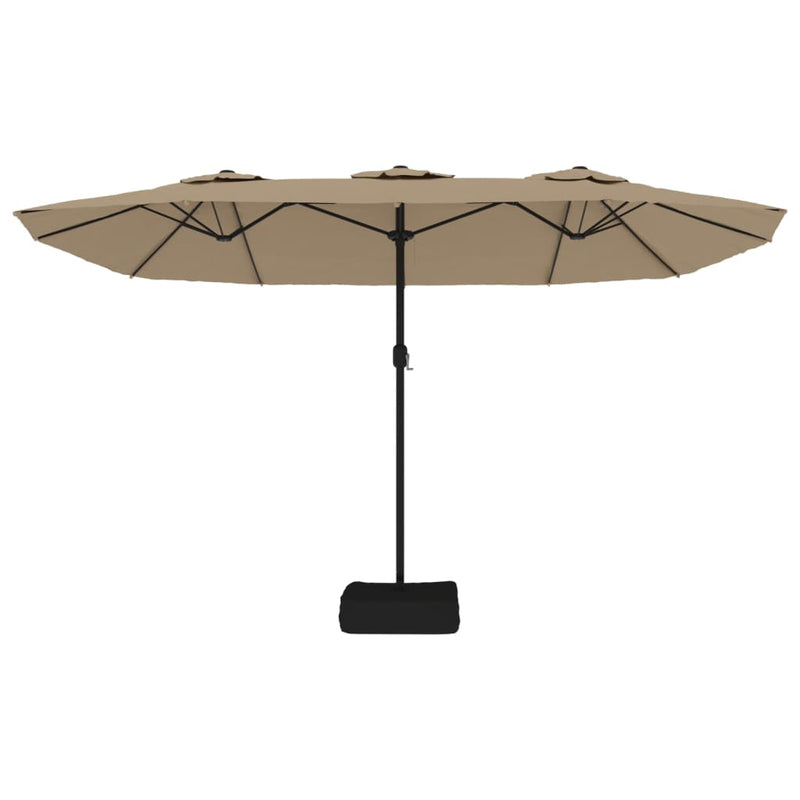 vidaXL tópszínű dupla tetős napernyő LED-ekkel 449 x 265 cm