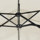 vidaXL homokfehér dupla tetős napernyő 316x145 cm