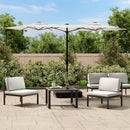 vidaXL homokfehér dupla tetős napernyő 316x145 cm