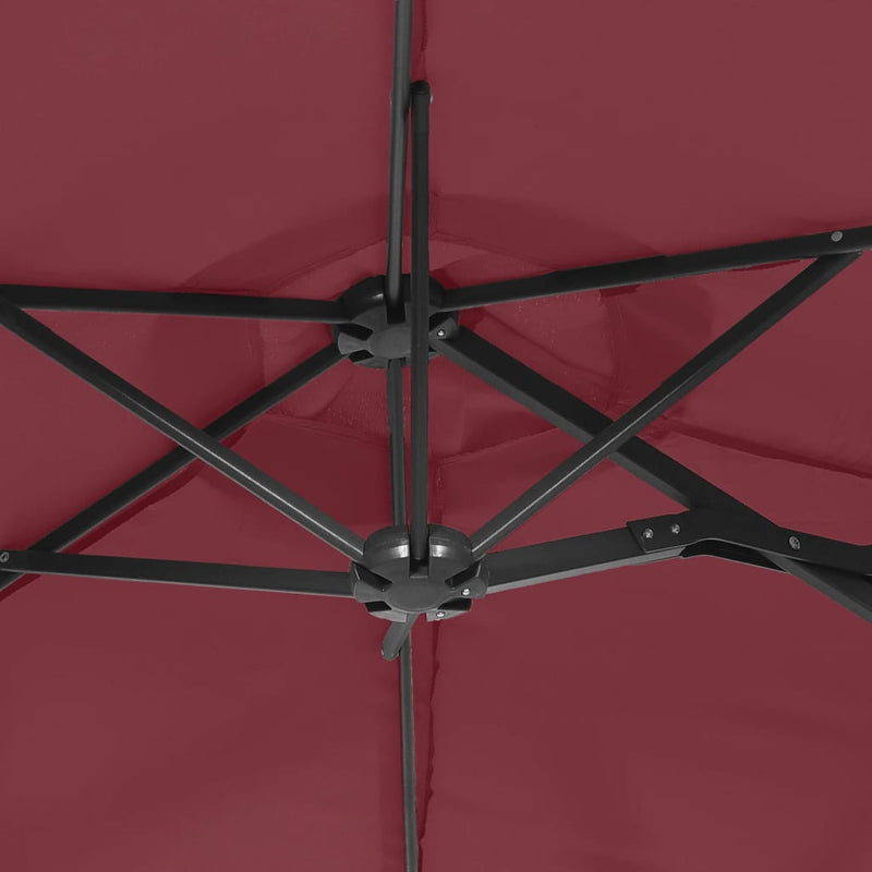 vidaXL bordó dupla tetős napernyő 316x145 cm