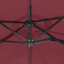 vidaXL bordó dupla tetős napernyő LED-ekkel 316x145 cm