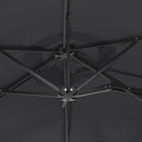 vidaXL fekete dupla tetős napernyő LED-ekkel 316x240 cm